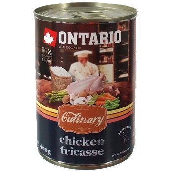 ONTARIO culinary chicken fricasse - деликатесна консерва за куче с пилешко фрикасе 400 гр, Чехия 214-22032