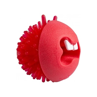 Rogz Fred Pink - Играчка за кучета с дупка за поставяне на лакомства - 6.4 см червена