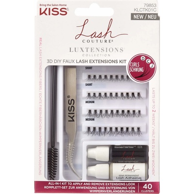 Kiss Sada pre aplikáciu umelých rias Lash Couture LuXtension Cluster Kit