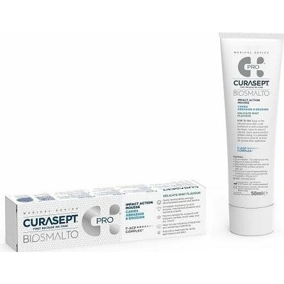 Curasept Biosmalto Mousse Caries Abrázia & Erózia pena Jemná mäta 50 ml