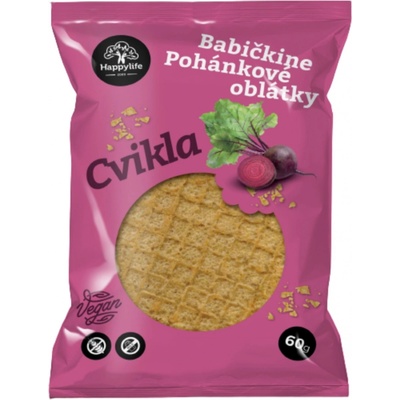 Happylife Babičkine pohánkové oblátky cviklové 60 g