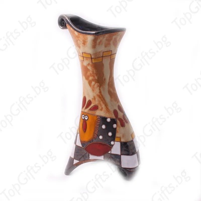 Керамична ваза с петел извита