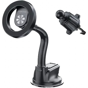 CANYON Magnetic car holder OnGrip 12 suction + air vent Black (CNS-CCHM12)