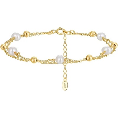 Majya stříbrný náramek s perlami RACHEL pozlacený 11326