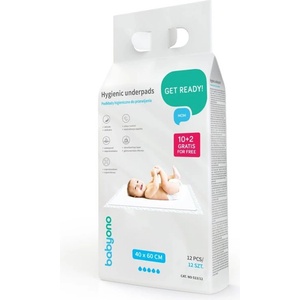 Babyono Хигиенни подложки за еднократна употреба Babyono - 40 x 60 cm, 12 броя (5901435417980) - ozone