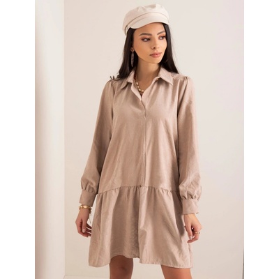 Dámske šaty s volánom EM-SK-L1018.39P beige