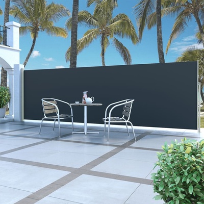 vidaXL Zatahovací boční markýza / zástěna 160 x 514 cm černá