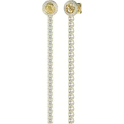 Guess Výrazné pozlacené náušnice s čirými krystaly Paradise JUBE05144JWYGT/U