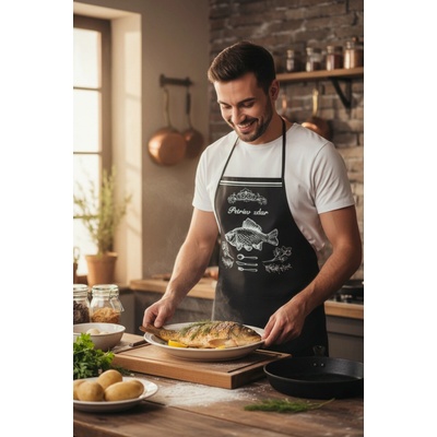 Zástěra Petrův zdar černá Chňapka Chef