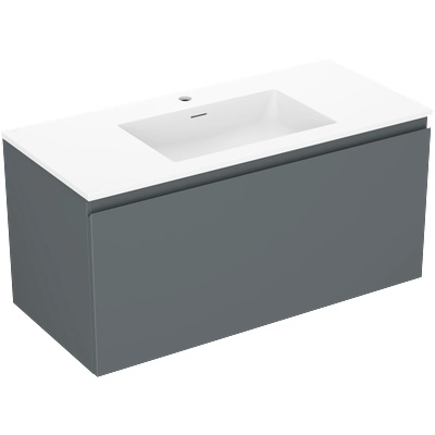 Mexen Orio шкаф за баня 100 см с мивка Otis, 1 чекмедже, графит мат/бял мат (91A10-10047-1-BF66-W18M01)