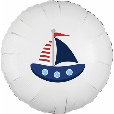 balonky.cz Balónek kruh červeno-modrá plachetnice