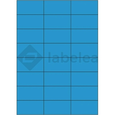 Labelea Samolepiace etikety 70x37 mm farebné papierové, na hárku A4, pre laserovú a atramentovú tlač, Farba etikiet Modrá, Počet hárkov v balení 100 EPY070037PB024S