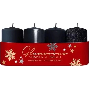 Bartek Candles Свещ Bartek бляскава - черна 4 бр. 40x70 мм 250 г