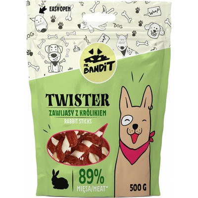 Mr.Bandit TWISTER králičí tyčinky 500 g