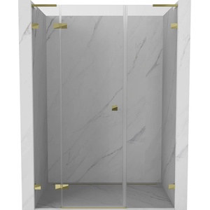 Mexen Lunar L лява отваряема душ врата 150 см, прозрачна, златна - 834SL-150-050-50-00-L (834SL-150-050-50-00-L)