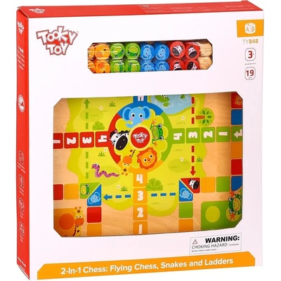 Детски настолни игри 2в1 Не се сърди човече и Змии и стълби - Tooky Toy