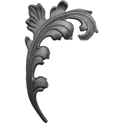 PSG Ozdobný list pre kovaný plot, bránu, zábradlie a mreže 52.020, 250x150 x 4 mm, pravý