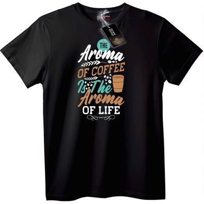 NOONEBRAND Тениска Ароматът на Кафе е Ароматът на Живота - 2XL, Black