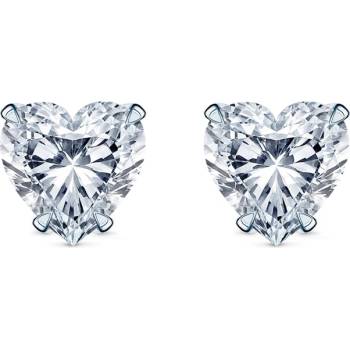 SAVICKI Обеци Share Your Love: бяло злато, лабораторни диаманти с шлифовка "сърце