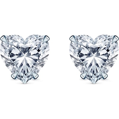 SAVICKI Обеци Share Your Love: бяло злато, лабораторни диаманти с шлифовка "сърце