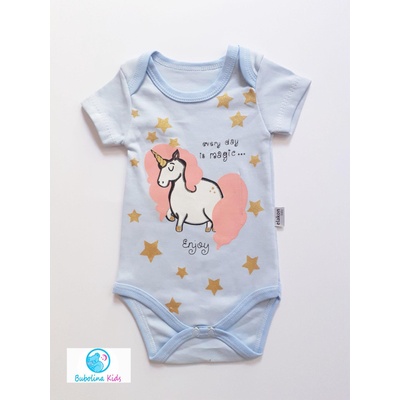 Myrat Baby Бебешко боди с еднорог, синьо