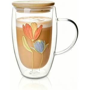 Luigi ferrero Чаша за капучино и лате Luigi Ferrero Coffeina FR-8045DB 500ml, с капаче (FR-8045DB)
