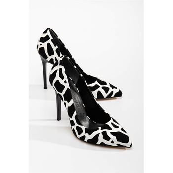 Moda Trend Дамски елегантни обувки с висок ток - Черно-Бели #365444 (365444_Черно)
