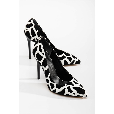 Moda Trend Дамски елегантни обувки с висок ток - Черно-Бели #365444 (365444_Черно)