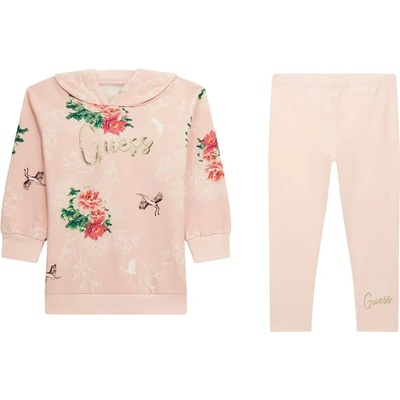 Guess Комплект за мини момиче Guess със спортна туника на цветя и розов клин