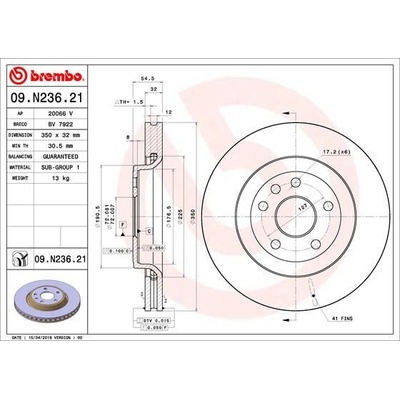 Brzdový kotouč BREMBO 09.N236.21 | Zboží Auto