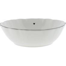 Bastion Collections Miska Sushi bowl ruffle white heart in black LI-BOWL-SUSHI-002B