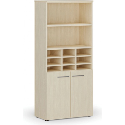 B2B Partner Třídicí regál s dveřmi PRIMO WOOD, 800 x 420 x 1781 mm 9 přihrádek bříza