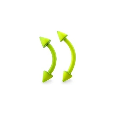 Piercingate piercing do obočí neonový s hroty POB00189 Hroty 3Žlutá