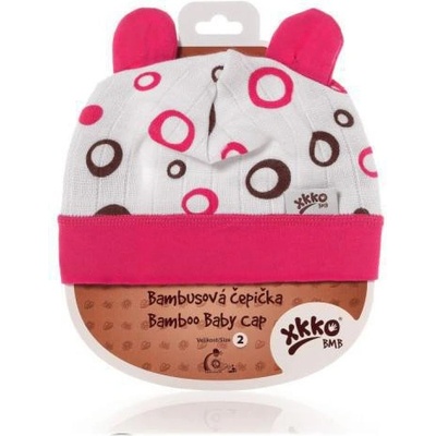 Kikko Bambusová detská čiapočka Magenta Bubbles