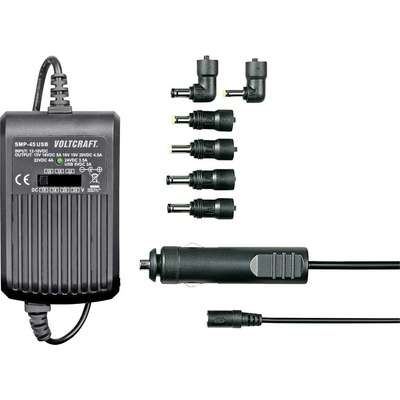 VOLTCRAFT SMP-45 USB napájecí adaptér k notebooku 45 W 9.5 V/DC, 12 V/DC, 15 V/DC, 16 V/DC, 18 V/DC, 19 V/DC, 20 V/DC 3