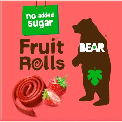 BEAR Fruit Rolls jahoda ovocné rolované plátky 5 x 20 g – Zboží Mobilmania