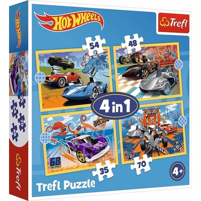 TREFL Autíčka Hot Wheels 4v1 35,48,54,70 dílků