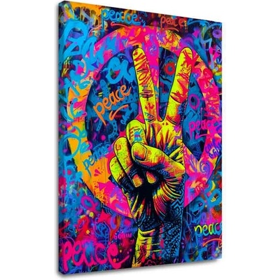 Obraz Peace Sign na plátne | dokončené rukou umelca - 70x100 cm
