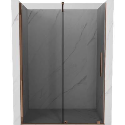 Mexen Velar плъзгаща се душ врата 160 см, графит, розово злато - 871-160-000-41-60 (871-160-000-41-60)