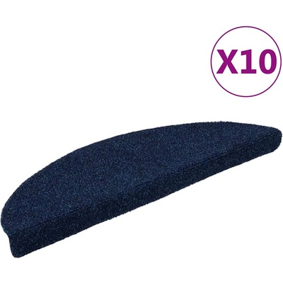 vidaXL Изтривалки за стълби, самозалепващи се, 10 бр. , 56x17x3 см, тъмносини, полукръгли (149695)