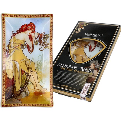Carmani Dekorativní skleněný tác Alfons Mucha Léto 30cm
