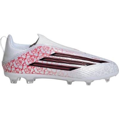 adidas Юношески футболни бутонки Adidas F50 League Laceless Juniors Firm Ground Football Boots - White/Blk/Red