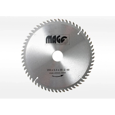 MAGG Pilový kotouč s SK plátky na dřevo 355x3,3x30mm/60 střídavě šikmé zuby 9335560