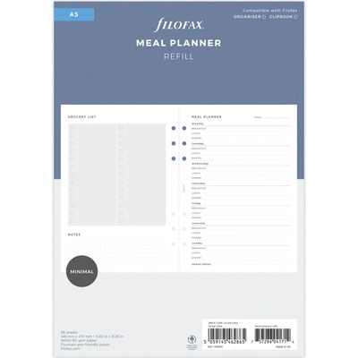 Filofax Náplň A5 plánování jídla