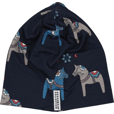 Dětská tenká bambusová čepice Geggamoja Navy Dala horse