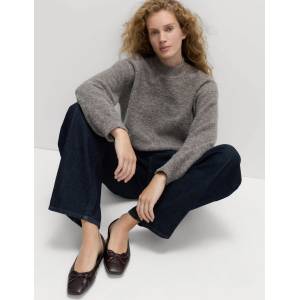 Marks & Spencer Текстуриран пуловер с поло яка, от вълнена смес Marks & Spencer кафява Marks & Spencer | Kafyav | ЖЕНИ | S