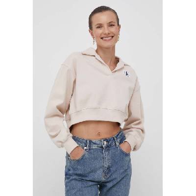 Calvin Klein Суичър Calvin Klein Jeans в бежово с изчистен дизайн (J20J222232)