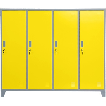 Carmen Метален шкаф Carmen CR-1604-4 JZ - сив / жълт
