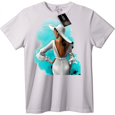 NOONEBRAND Тениска елегантна жена в бяла рокля - 7XL, Black