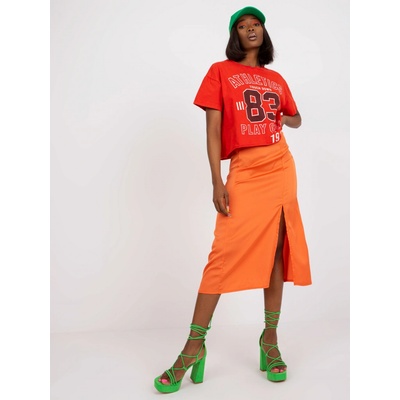 Midi sukňa s rozparkom -wn-sd-1705.86 orange